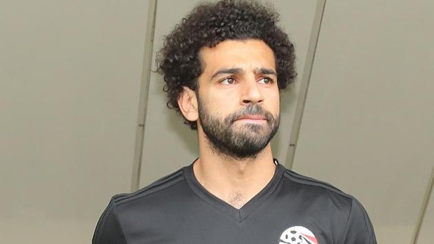 Egypt's forward Mohamed Salah arrives for a training session at the Akhmat Arena stadium in Grozny on June 17, 2018, ahead of the team's Russia World Cup 2018 Group A football match against Russia.(AFP)