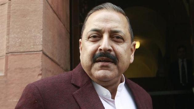 MoS Jitendra Singh at Parliament House in New Delhi.(Sanjeev Verma/HT File Photo)