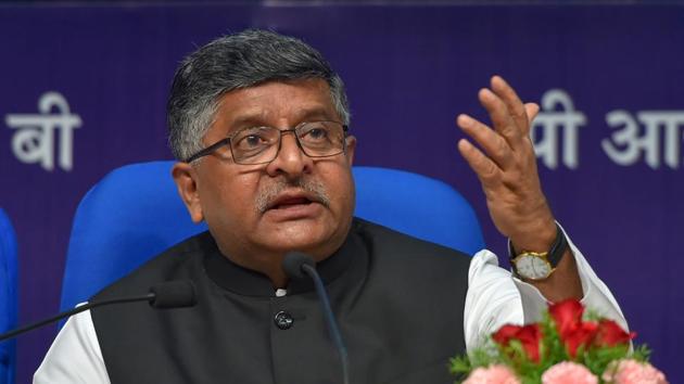 Union Minister for IT and Law and Justice Ravi Shankar Prasad during a press conference in New Delhi. (PTI Photo) Union Minister for IT and Law and Justice Ravi Shankar Prasad during a press conference in New Delhi. (PTI Photo)