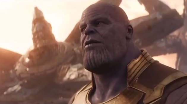 Josh Brolin as Thanos in a scene from Marvel Studios' Avengers: Infinity War.