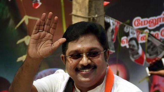 Rebel AIADMK leader TTV Dhinakaran during the launch of his political party 'Amma Makkal Munnetra Kazhagam (AMMK)' in Madurai.(PTI File Photo)