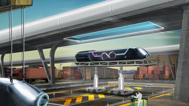 Representative Hyperloop station. Hyperloop is high-speed travelling in tubes, where a pod-like vehicle travels through a tube at a speed which is more than the usual airline speed.(HYPERLOOP) Representative Hyperloop station. Hyperloop is high-speed travelling in tubes, where a pod-like vehicle travels through a tube at a speed which is more than the usual airline speed.(HYPERLOOP)