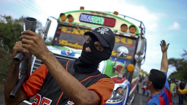 Protesters have also turned symbols of the revolution against the government. When Ortega and others rose up against the dictatorship in the late 1970s, the rebels were woefully outgunned and they used homemade mortars of welded pipe on security forces. Now those same artisanal weapons are being turned on Ortega’s police and pro-government gangs. (Esteban Felix / AP)