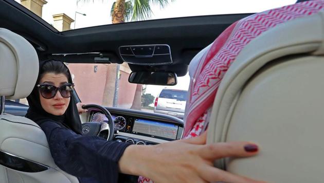 A Saudi woman practices driving in Riyadh, on April 29, 2018, ahead of the lifting of a ban on women driving in Saudi Arabia. (AFP/Getty Images File) A Saudi woman practices driving in Riyadh, on April 29, 2018, ahead of the lifting of a ban on women driving in Saudi Arabia. (AFP/Getty Images File)
