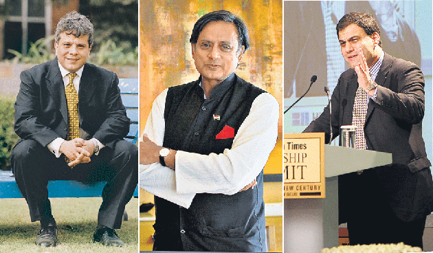 (LtoR) Suhel Seth, Shashi Tharoor and Karan Billimoria.