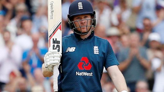 Eoin Morgan scored a 21-ball fifty as England defeated Australia by a massive 242 runs on Tuesday.(Action Images via Reuters)