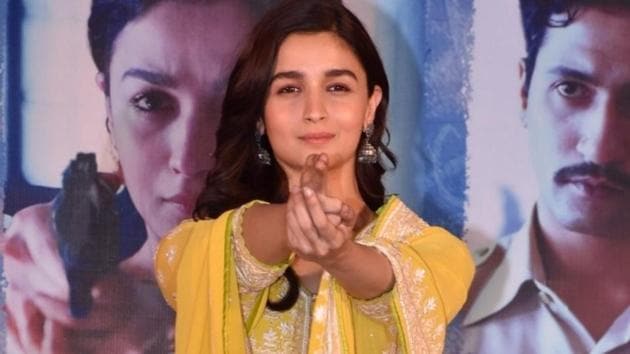 Alia Bhatt at the success party of her film Raazi in Mumbai.(IANS)