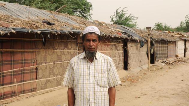 Mohammad Hussain, 45, runs a small tea shop in Chandeni camp 2. Back home in Myanmar, it was much bigger. He left in 2012 when communal tensions began rising. A perilous journey through Bangladesh led him to Kolkata and then Jammu for a few days, after which he set out for Mewat. “We were scared. We found that Muslims lived in Mewat and, therefore, moved here,” he said. (Parveen Kumar / HT Photo) Mohammad Hussain, 45, runs a small tea shop in Chandeni camp 2. Back home in Myanmar, it was much bigger. He left in 2012 when communal tensions began rising. A perilous journey through Bangladesh led him to Kolkata and then Jammu for a few days, after which he set out for Mewat. “We were scared. We found that Muslims lived in Mewat and, therefore, moved here,” he said. (Parveen Kumar / HT Photo)