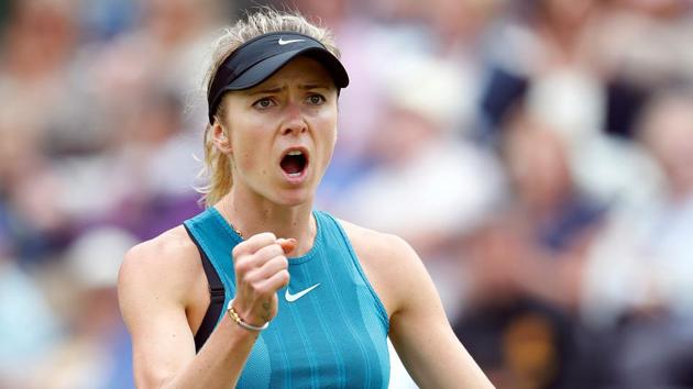 Ukraine’s Elina Svitolina reacts during her second round match against France’s Alize Cornet on Wednesday. (Reuters) Ukraine’s Elina Svitolina reacts during her second round match against France’s Alize Cornet on Wednesday. (Reuters)