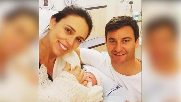 Jacinda Ardern posted a picture of herself on Instagram, smiling and holding the baby in a woollen blanket, with her partner, television presenter Clarke Gayford. (Photo:Instagram/@JacindaArdern) Jacinda Ardern posted a picture of herself on Instagram, smiling and holding the baby in a woollen blanket, with her partner, television presenter Clarke Gayford. (Photo:Instagram/@JacindaArdern)