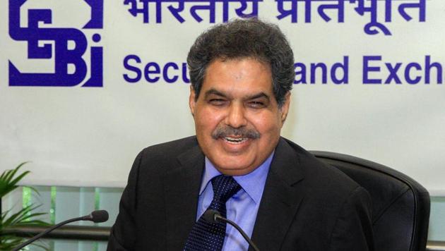 Securities and Exchange Board of India (SEBI) Chairman Ajay Tyagi addresses the media during a board meeting in Mumbai on Wednesday.(PTI)