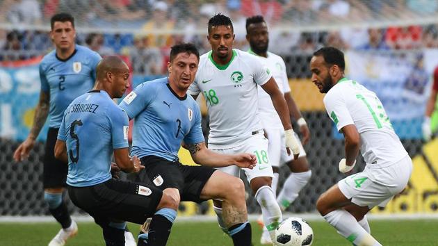 Uruguay encountered a different Saudi Arabia unit who were thrashed 5-0 by Russia in their first encounter. (AFP)