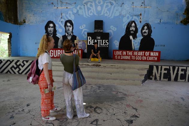 Atta Kurzmann, 68, an American visiting Rishikesh who was a “great Beatles fan” and now a yoga teacher, was one of those inspired back then. “The reason I got into Indian spirituality was because of George Harrison and knowing that they came to Rishikesh... and were interested in higher forms of consciousness that didn’t have to do with drugs was very appealing,” she said. (Sajjad Hussain / AFP)