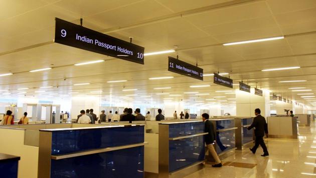 At least 14 new dedicated e-visa counters are being set up at the Indira Gandhi International Airport’s arrival terminal. (HT Photo) At least 14 new dedicated e-visa counters are being set up at the Indira Gandhi International Airport’s arrival terminal. (HT Photo)
