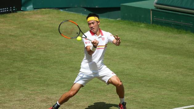 Kei Nishikori suffered a second straight loss to Karen Khachanov in the Halle Open as he crashed out in straight sets.(AFP)