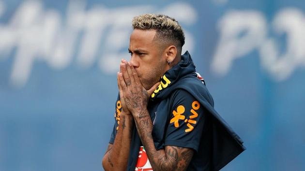 Neymar limped out of the previous training session for Brazil due to an ankle problem.(AFP)