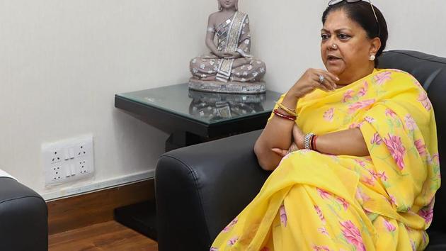 Rajputs and Gujjars, together with the Jats whom Vasundhara Raje has tried to woo in the past four years, make up about one-fifth of the state’s population and can upset her bid for a second successive term in office in the desert state.(PTI) Rajputs and Gujjars, together with the Jats whom Vasundhara Raje has tried to woo in the past four years, make up about one-fifth of the state’s population and can upset her bid for a second successive term in office in the desert state.(PTI)
