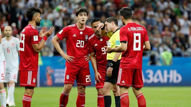Iran had apparently scored a goal and that set off wild celebrations in the camp but on VAR, it showed that the player was off side. (REUTERS)