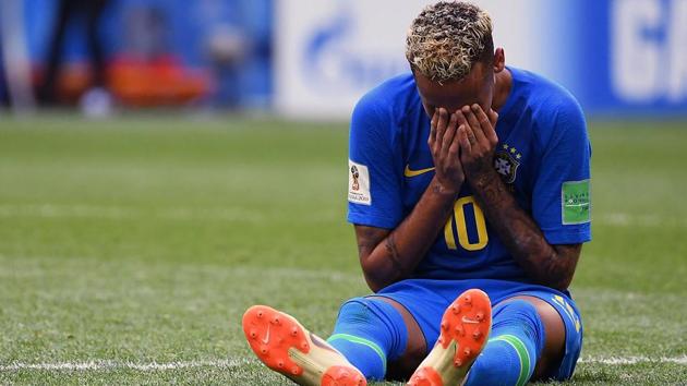 Neymar squandered many good chances before scoring in stoppage time. (HT Photo/Utpaal Sorkkar) Neymar squandered many good chances before scoring in stoppage time. (HT Photo/Utpaal Sorkkar)