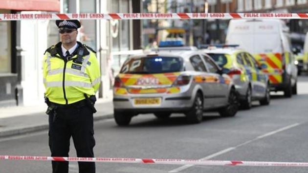 A file photo of police standing by a cordon near Parsons Green subway station in London, Friday, Sept. 15, 2017.(AP)