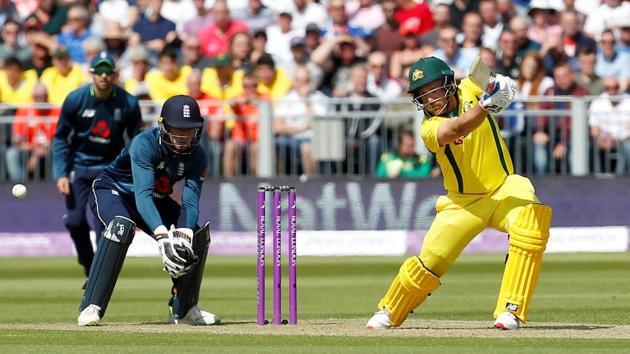 Aaron Finch’s ton failed to take Australia to a win against England in the fourth ODI.(REUTERS)