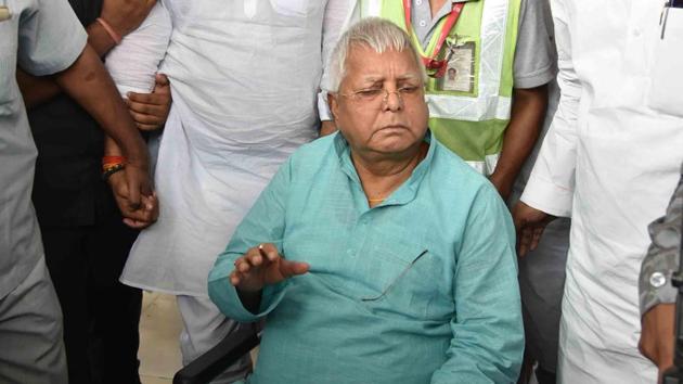 File photo of Rashtriya Janata Dal chief Lalu Prasad in Patna.(HT Photo)