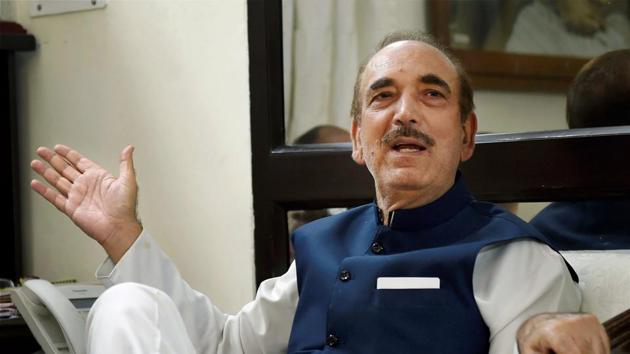 Senior Congress leader Ghulam Nabi Azad talks to the media at his residence after the Bharatiya Janata Party (BJP) ended its alliance with People’s Democratic Party (PDP), in New Delhi.(PTI File Photo)