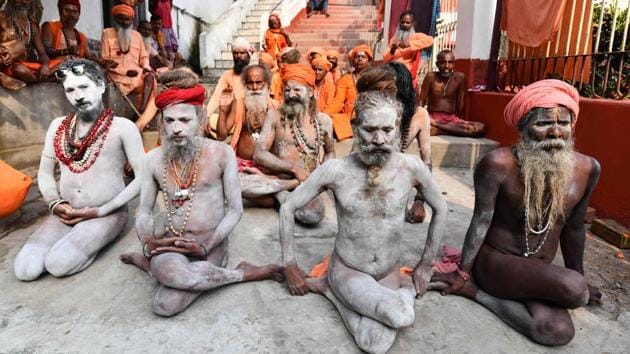Sadhus perform yoga to mark International Yoga Day at Kamakhya Temple in Guwahati, Assam on June 21, 2018. Thousands of devotees from all over India gathered here on the occasion of the Ambubachi Mela, which is celebrated to mark the yearly menstruation course of goddess Kamakhya. (Biju Boro / AFP) Sadhus perform yoga to mark International Yoga Day at Kamakhya Temple in Guwahati, Assam on June 21, 2018. Thousands of devotees from all over India gathered here on the occasion of the Ambubachi Mela, which is celebrated to mark the yearly menstruation course of goddess Kamakhya. (Biju Boro / AFP)