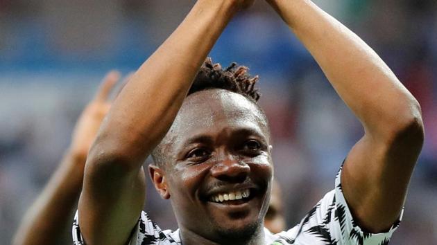 Nigeria's Ahmed Musa applauds fans after the FIFA WOrld Cup 2018 match against Iceland.(REUTERS)