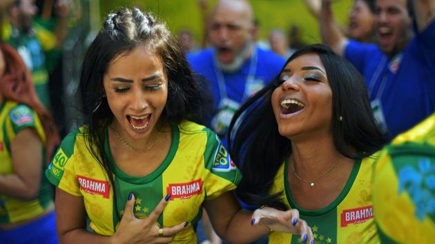 Brazil fans had two reasons to celebrate, with their talisman Neymar scoring a wonderful goal. (AFP) Brazil fans had two reasons to celebrate, with their talisman Neymar scoring a wonderful goal. (AFP)