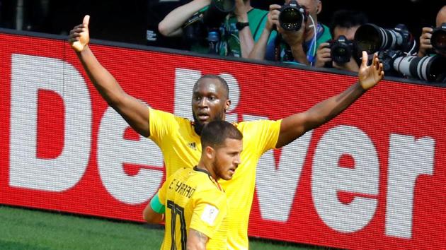 Romelu Lukaku and Eden Hazard helped Belgium thrash Tunisia 5-2 to close in on the last 16 spot in the FIFA World Cup 2018. (REUTERS)