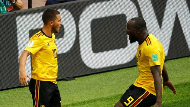 Eden Hazard and Romelu Lukaku scored two goals as Belgium closed in on a spot in the last 16 of the FIFA World Cup 2018 with a convincing 5-2 win against Tunisia.(REUTERS)