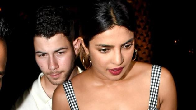 On Friday evening, actor Priyanka Chopra and American singer-songwriter Nick Jonas hosted an intimate party at her Juhu home for her Bollywood friends.(PTI)