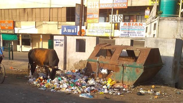 Most sewage pipes remain unused as they are not connected to main sewage lines or houses in localities such as Model Colony, Kartarpura Mohalla, Shivpuri, and more.(HT Photo)