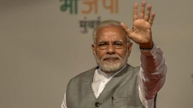 Prime Minister Narendra Modi talks at an event organised by Bharatiya Janata Party (BJP) at Birla Matoshri auditorium on Tuesday in Mumbai in India, on Tuesday, June 26, 2018. (Kunal Patil/HT Photo) Prime Minister Narendra Modi talks at an event organised by Bharatiya Janata Party (BJP) at Birla Matoshri auditorium on Tuesday in Mumbai in India, on Tuesday, June 26, 2018. (Kunal Patil/HT Photo)