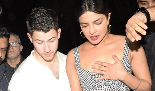 Priyanka Chopra and Nick Jonas seen at a restaurant in Bandra, Mumbai. (IANS) Priyanka Chopra and Nick Jonas seen at a restaurant in Bandra, Mumbai. (IANS)