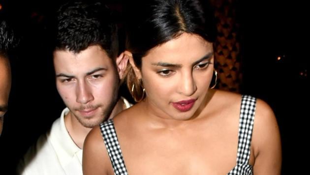 Priyanka Chopra and American singer-songwriter Nick Jonas spotted at Yauatcha restaurant, in BKC, Mumbai on Friday. (PTI) Priyanka Chopra and American singer-songwriter Nick Jonas spotted at Yauatcha restaurant, in BKC, Mumbai on Friday. (PTI)
