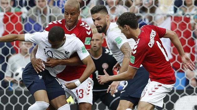 France and Denmark qualified for the round of 16 of the FIFA World Cup 2018 by playing out a 0-0 draw in Moscow on(AP)