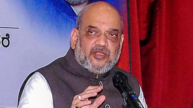 During his visit to Bengal in 2017, BJP president Amit Shah asked state leaders to buy land in every district and set up new offices. (HT File Photo) During his visit to Bengal in 2017, BJP president Amit Shah asked state leaders to buy land in every district and set up new offices. (HT File Photo)
