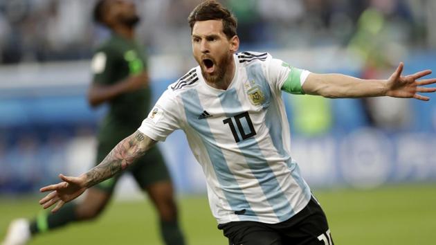 Lionel Messi opened the scoring for Argentina in the crucial encounter. (AP) Lionel Messi opened the scoring for Argentina in the crucial encounter. (AP)