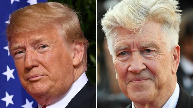 This combination of file pictures created on June 25, 2018 shows US President Donald Trump (L) during a meeting with North Korea's leader at the US-North Korea summit in Singapore on June 12, 2018 and US director David Lynch arriving for the closing ceremony of the 70th edition of the Cannes Film Festival in Cannes on May 28, 2017. (AFP) This combination of file pictures created on June 25, 2018 shows US President Donald Trump (L) during a meeting with North Korea's leader at the US-North Korea summit in Singapore on June 12, 2018 and US director David Lynch arriving for the closing ceremony of the 70th edition of the Cannes Film Festival in Cannes on May 28, 2017. (AFP)