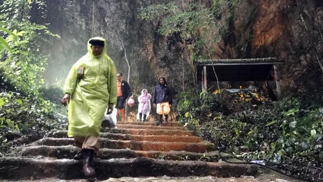 Rescue workers have found some of the boys’ belongings farther inside the cave, raising hopes that they may have fled still deeper inside to get away from the water. Even if they are found, though, officials have cautioned that getting them to safety could take time. (Tassanee Vejpongsa / AP) Rescue workers have found some of the boys’ belongings farther inside the cave, raising hopes that they may have fled still deeper inside to get away from the water. Even if they are found, though, officials have cautioned that getting them to safety could take time. (Tassanee Vejpongsa / AP)