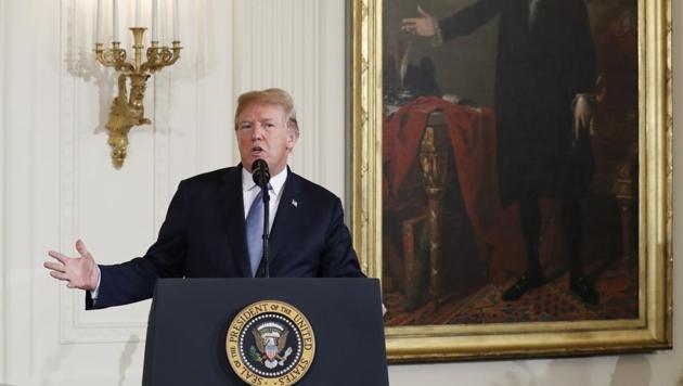 President Donald Trump during a ceremony in the East Room of the White House in Washington on June 26. (AP Photo) President Donald Trump during a ceremony in the East Room of the White House in Washington on June 26. (AP Photo)