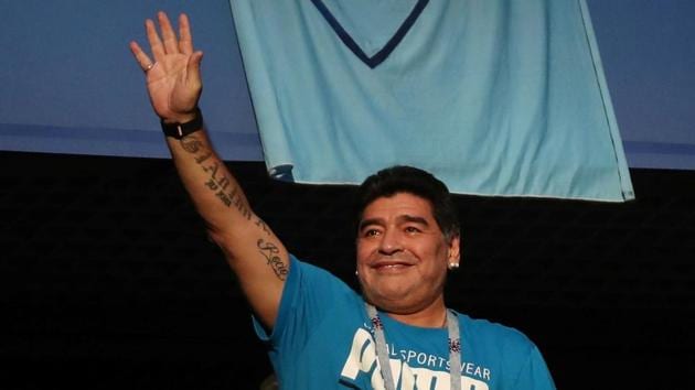 Diego Maradona was treated by paramedics after Argentina’s dramatic 2-1 win over Nigeria at the FIFA World Cup on Tuesday.(REUTERS)