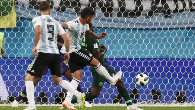 Marcos Rojo scored in the 86th minute to hand Argentina a crucial win over Nigeria. (REUTERS) Marcos Rojo scored in the 86th minute to hand Argentina a crucial win over Nigeria. (REUTERS)