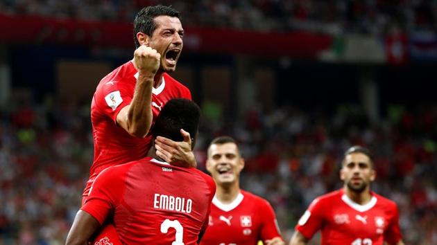In the other match of Group E, Switzerland took the lead with Blerim Dzemaili’s goal in the 31st minute. (REUTERS) 