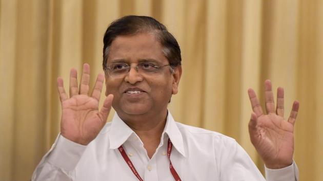 Subhash Chandra Garg, secretary of Department of Economic Affairs (DEA), addresses a press conference, in New Delhi, on Friday.(PTI Photo)