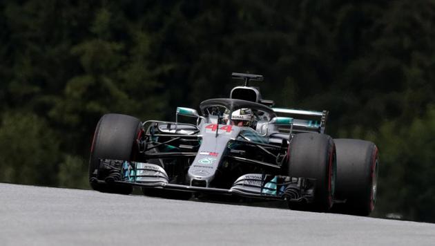 Mercedes' Lewis Hamilton during practice at the Formula One Austrian Grand Prix in Spielberg on Friday.(Reuters) Mercedes' Lewis Hamilton during practice at the Formula One Austrian Grand Prix in Spielberg on Friday.(Reuters)
