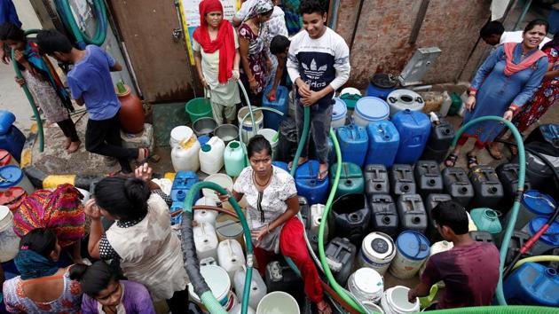 Elsewhere, taps often run dry because of leaky pipes while thefts lead to a nearly 50 percent loss in the supply of water to individual households. Once stolen, the water is sold at a premium by Delhi’s so-called tanker mafia. (Adnan Abidi / REUTERS)