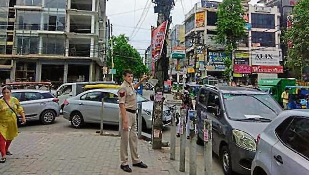 The iron board in Dwarka which the student touched. (HT Photo) The iron board in Dwarka which the student touched. (HT Photo)